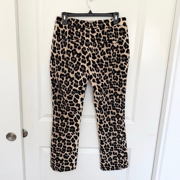 Zara Cropped Leopard Print Cropped Matchstick Pants Small - Picture 2 of 5